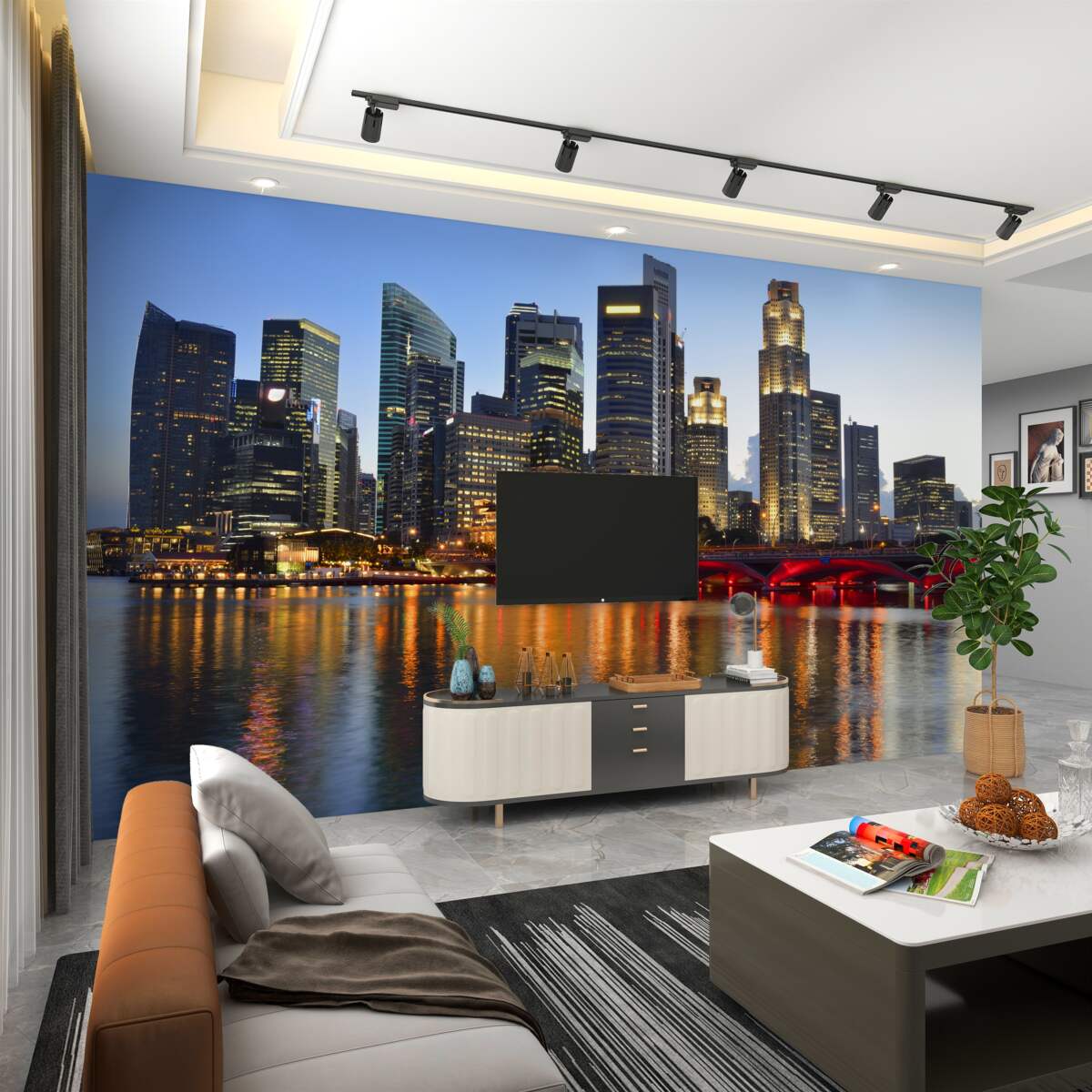 Fototapeta metropolia w wieczornych światłach