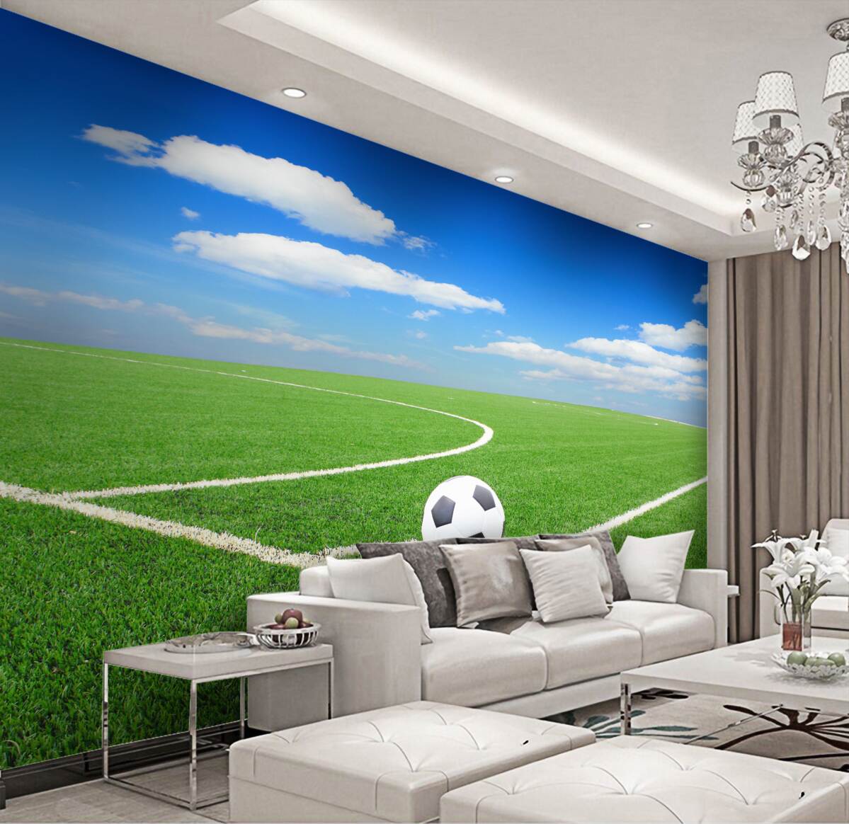 Fototapeta piłka nożna w rogu pola