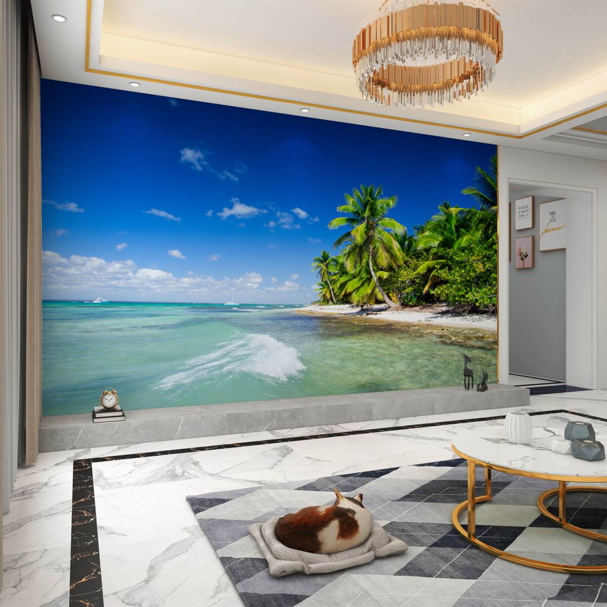 Fototapeta fale na tropikalnym brzegu