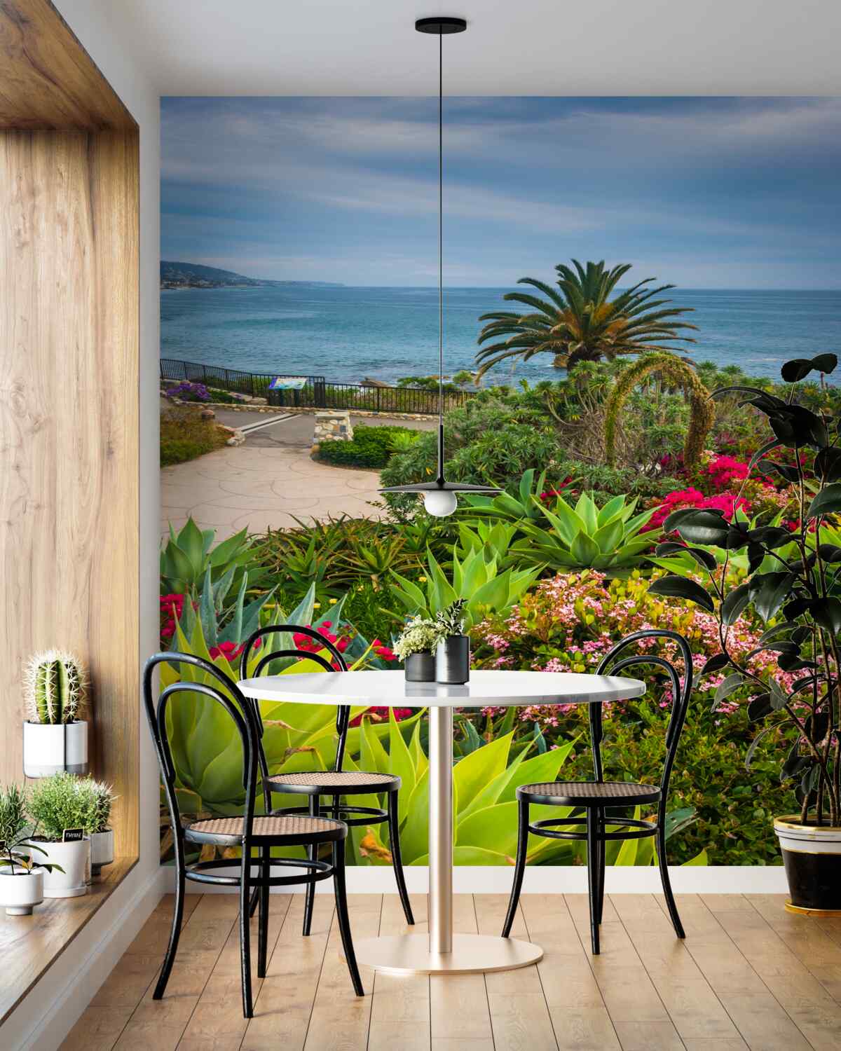 Fototapeta zielona roślinność w pobliżu nabrzeża oceanu