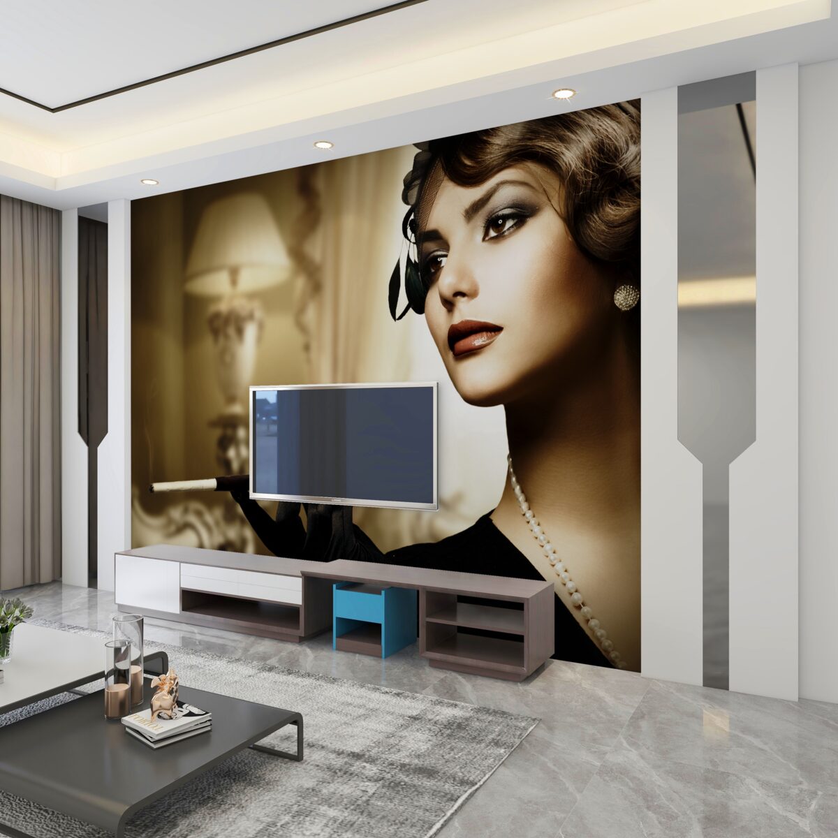 Fototapeta dziewczyna z cygarem