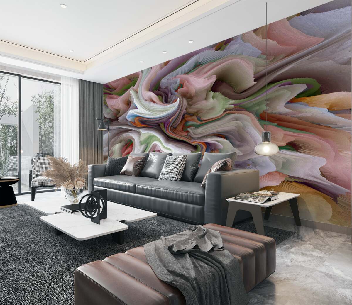 Fototapeta kolorowy piasek w odbiciu widoku