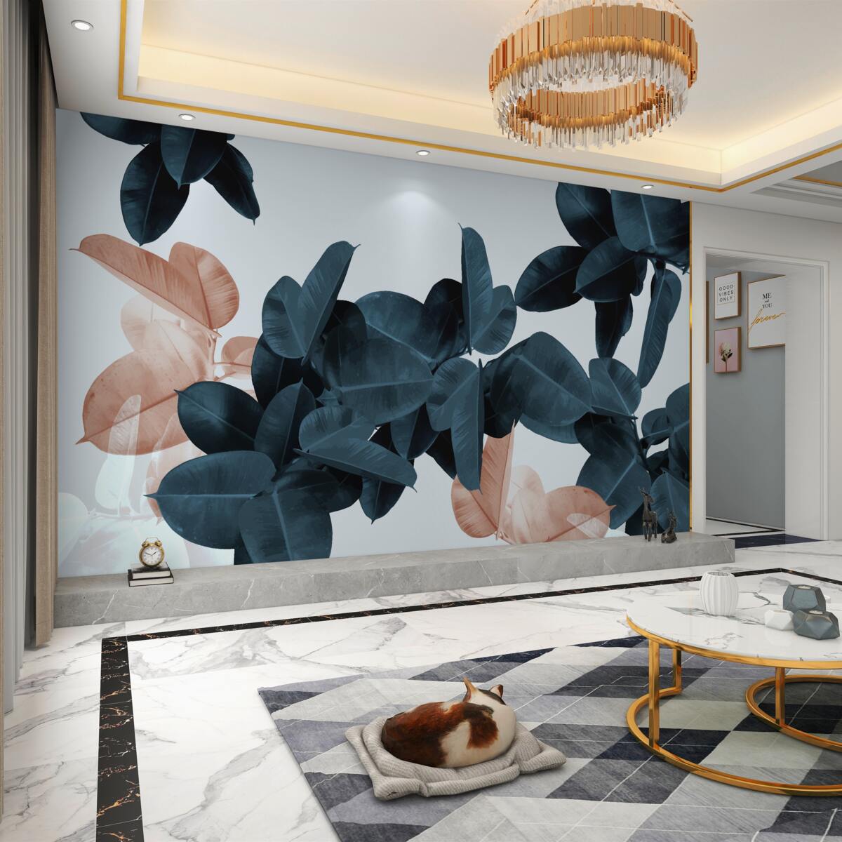 Fototapeta ciemne i jasne liście tropikalne