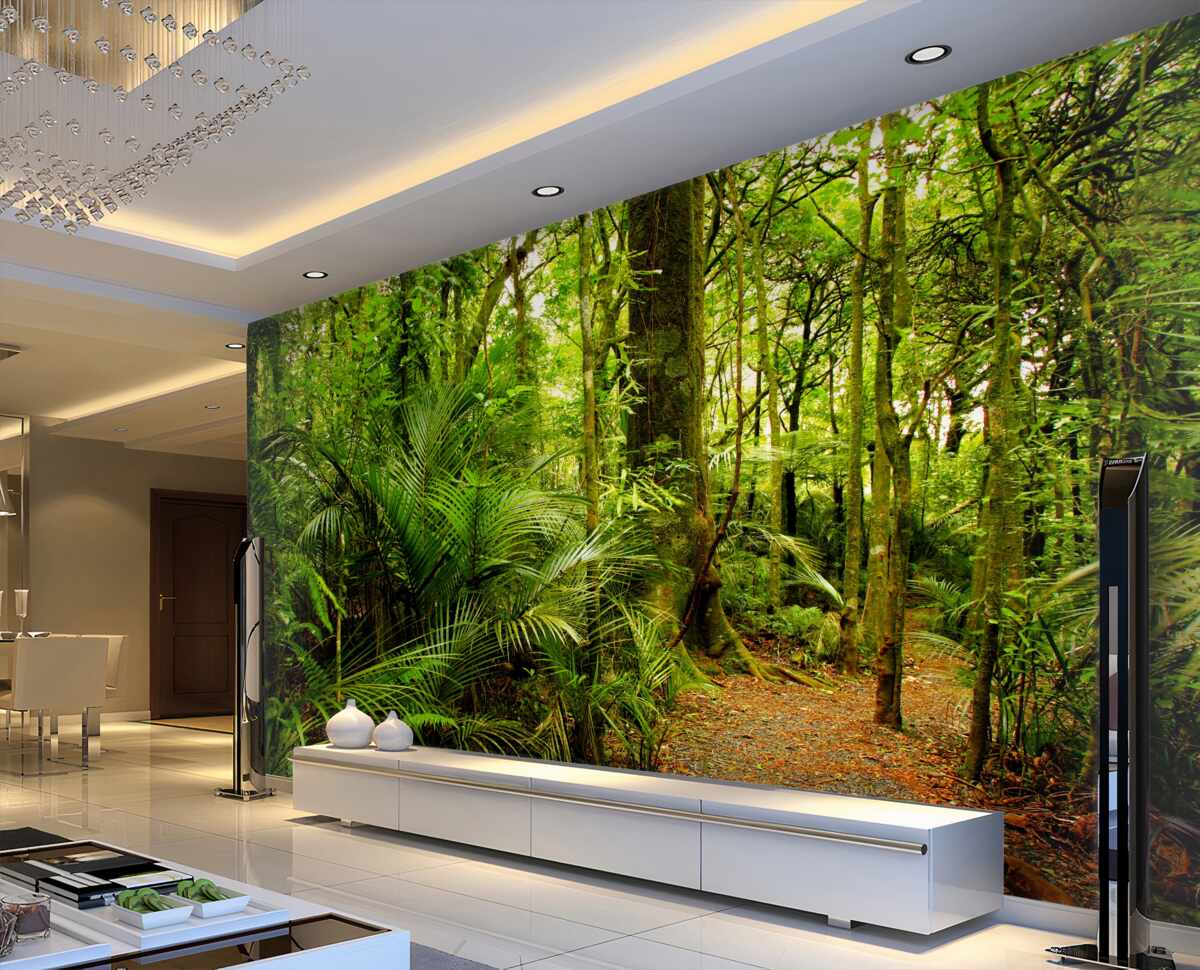 Fototapeta gęsta zielona tropikalna dżungla