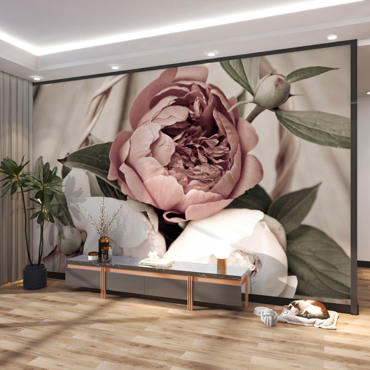 Fototapeta delikatna róża w kształcie piwonii