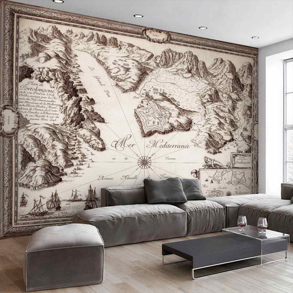 Fototapeta stara mapa wysp na morzu