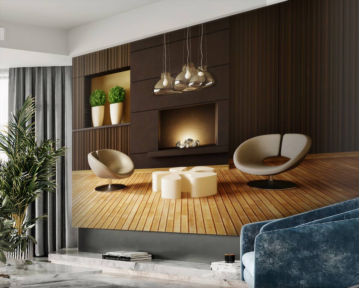 Fototapeta miejsce do dyskusji przy kominku