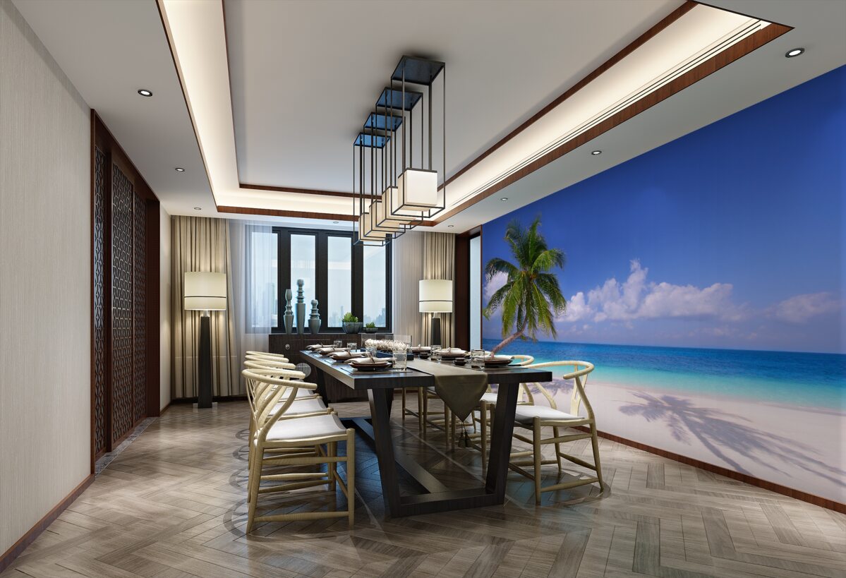 Fototapeta palma na wybrzeżu raju