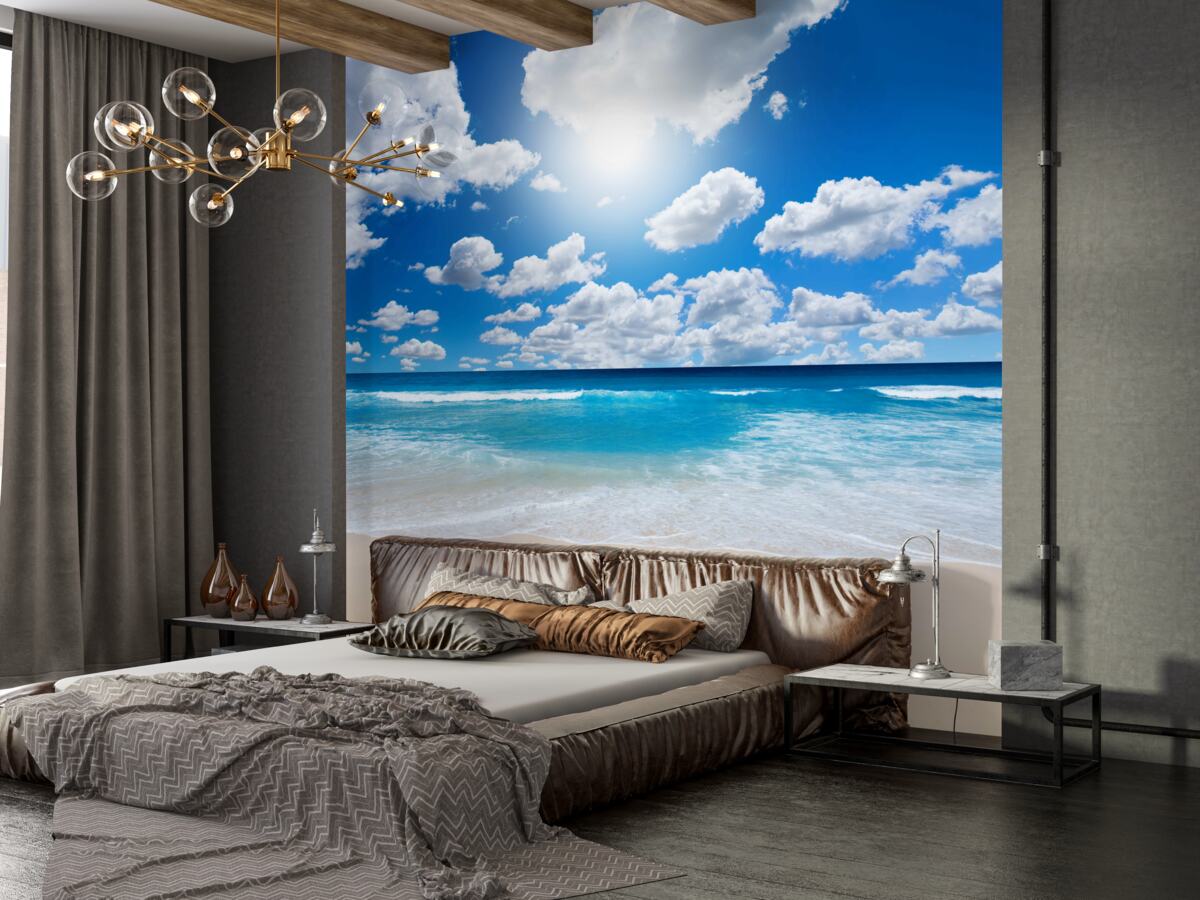 Fototapeta lazurowa plaża i spokojna woda