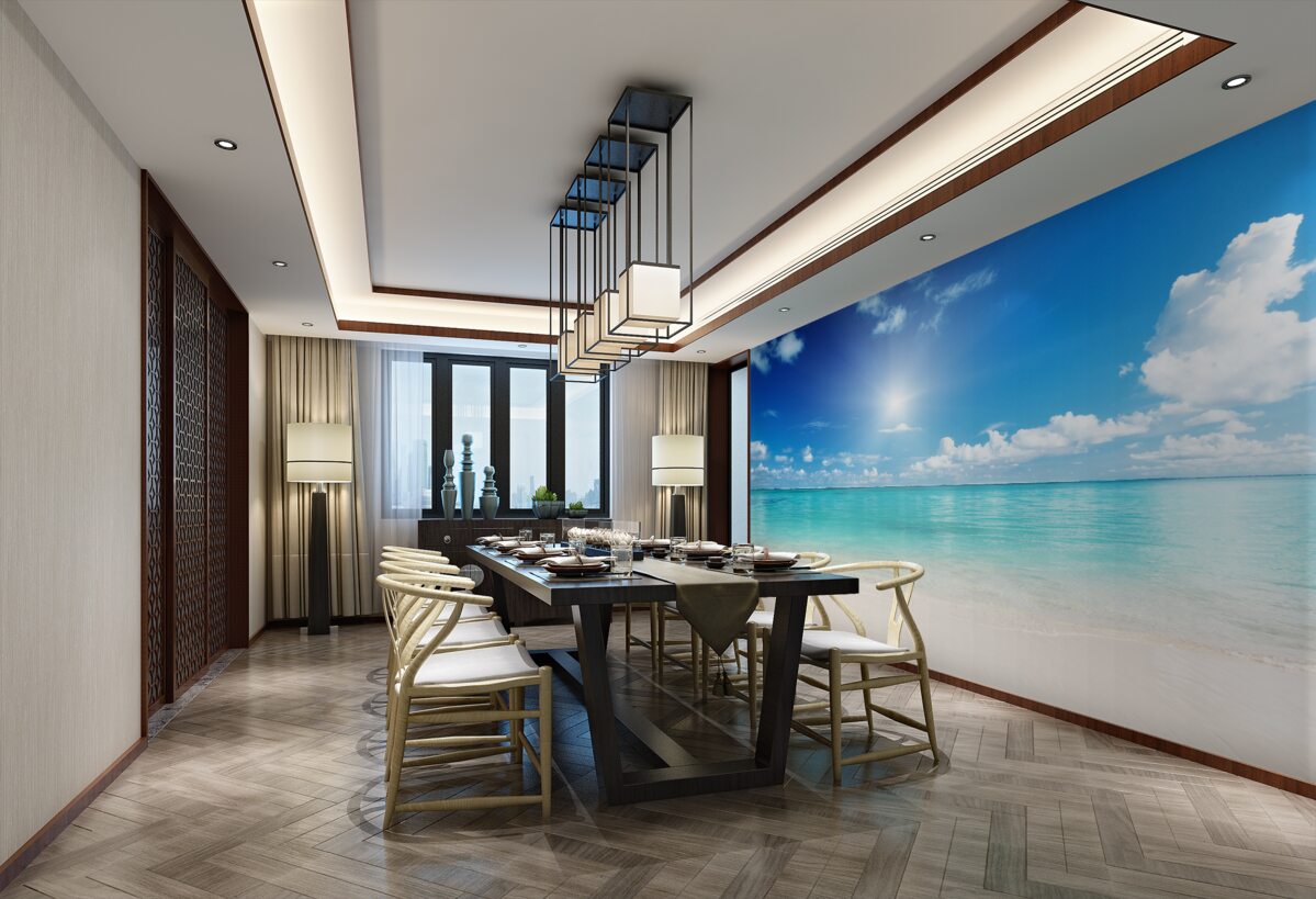 Fototapeta spokojna woda w pobliżu piaszczystej plaży