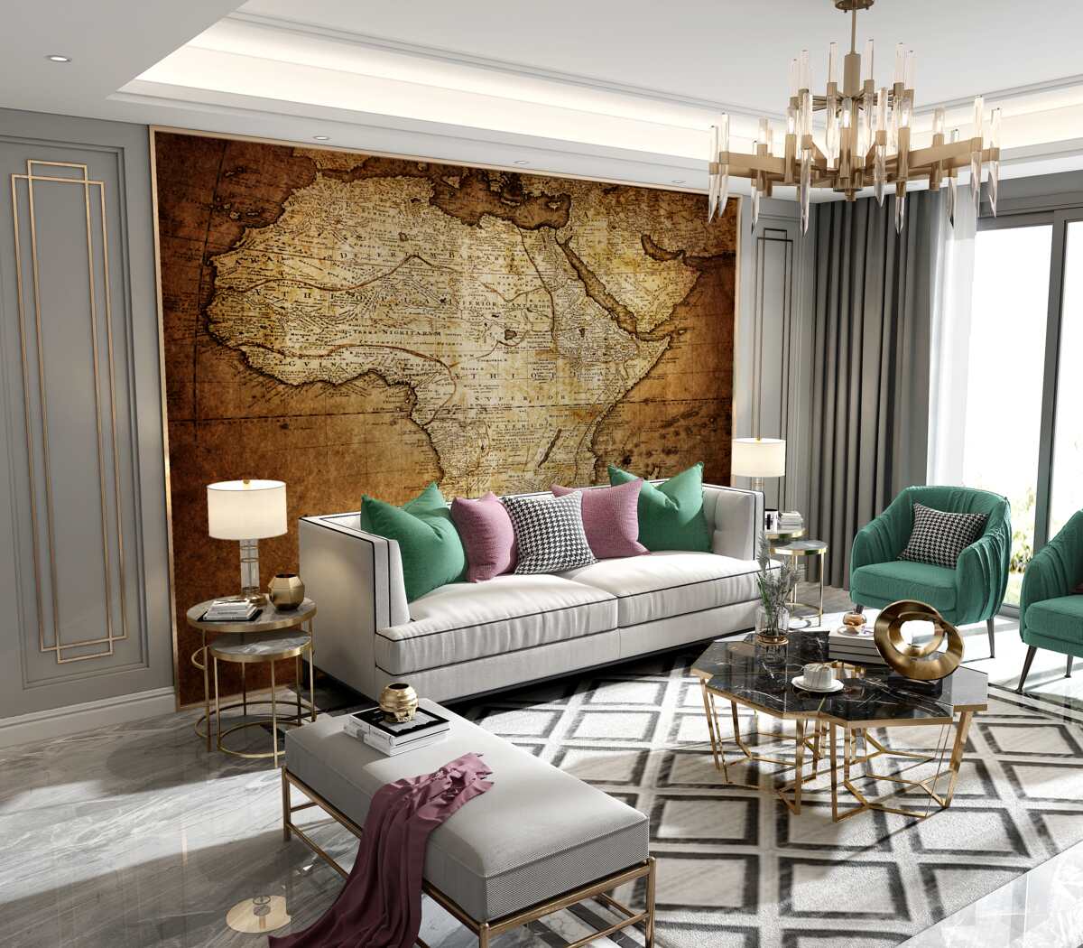 Fototapeta Wielka Afryka na mapie