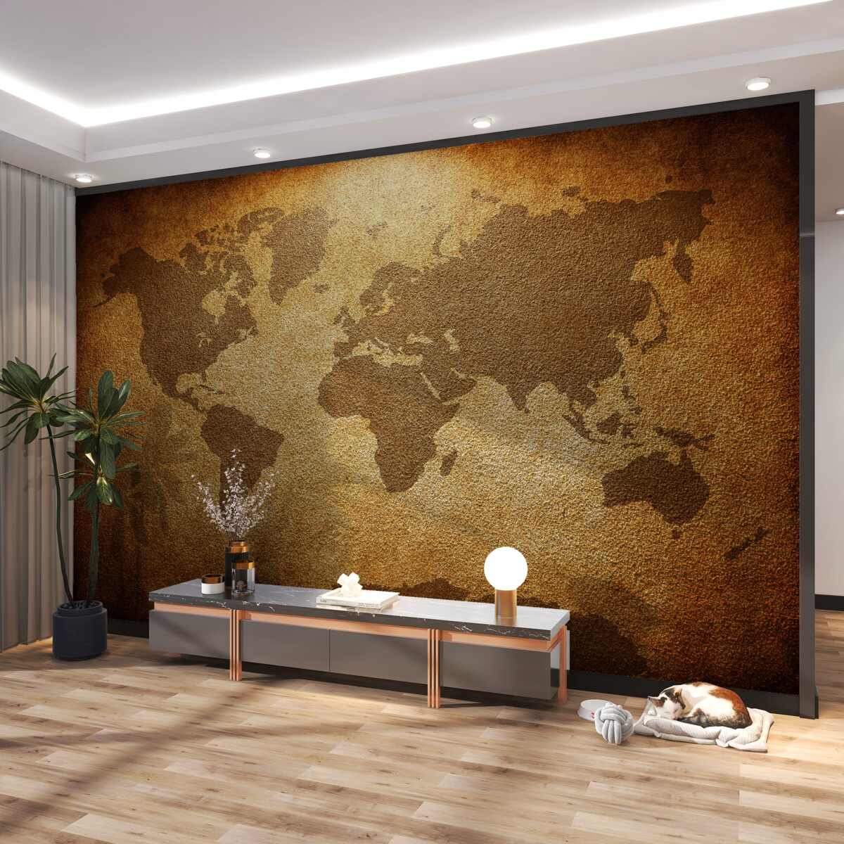 Fototapeta mapa świata z kontynentami