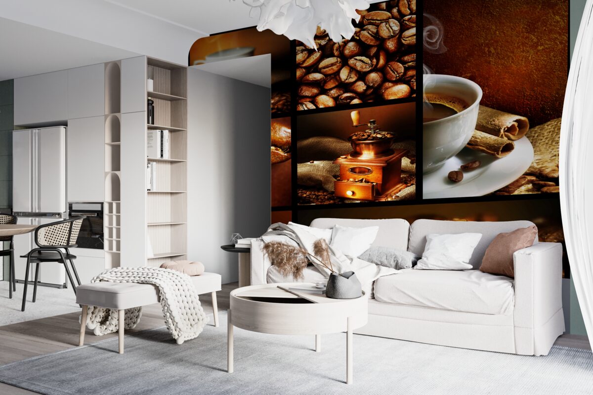 Fototapeta skład ziaren kawy i kawy