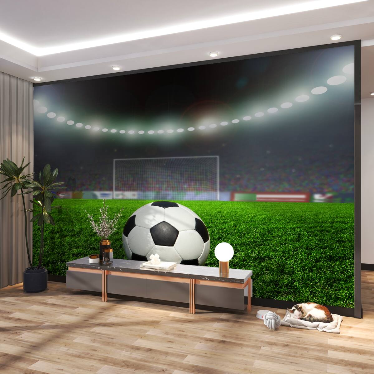 Fototapeta piłka nożna w kierunku bramki