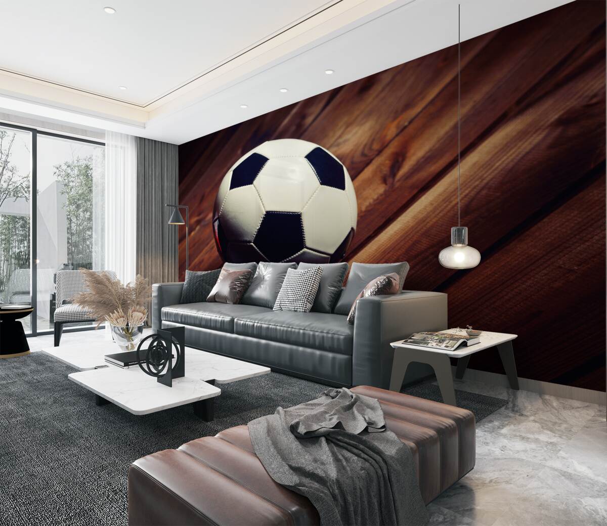 Fototapeta piłka nożna na drzewie