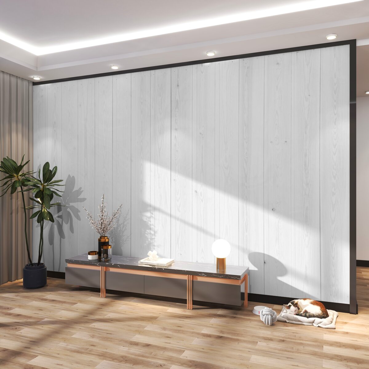 Fototapeta biały pionowy parkiet