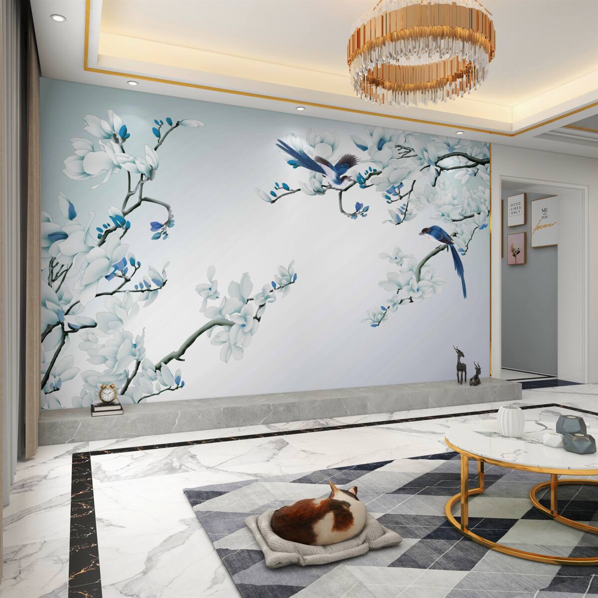 Fototapeta białe gałęzie z pędami