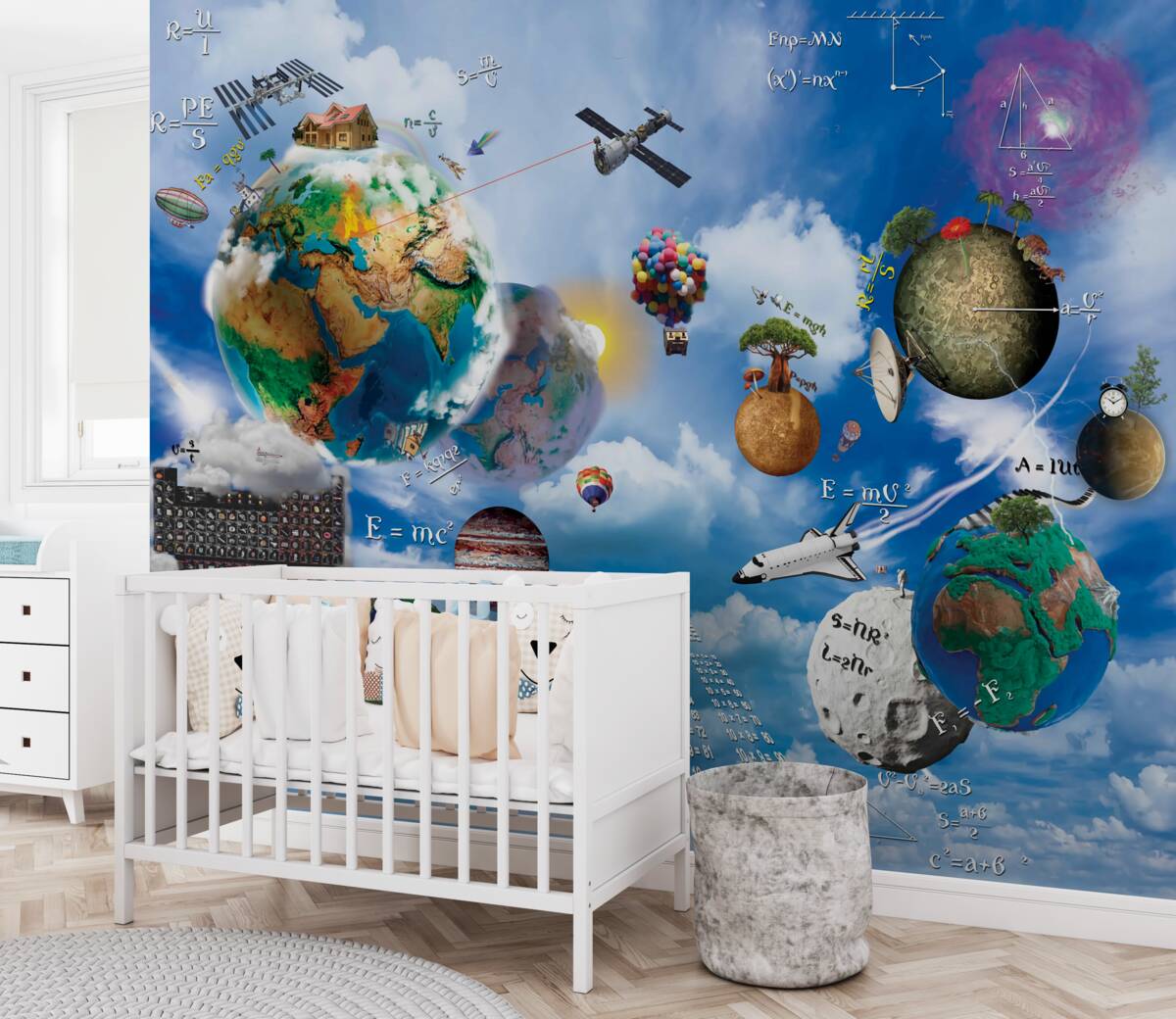 Fototapeta futurystyczne planety i mechanizmy