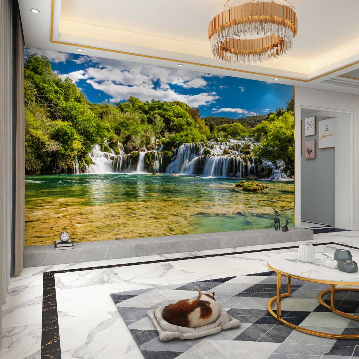 Fototapeta duży wodospad na tropikalnej wyspie