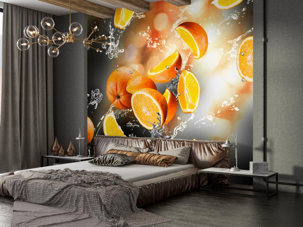 Fototapeta kawałki soczystych pomarańczy