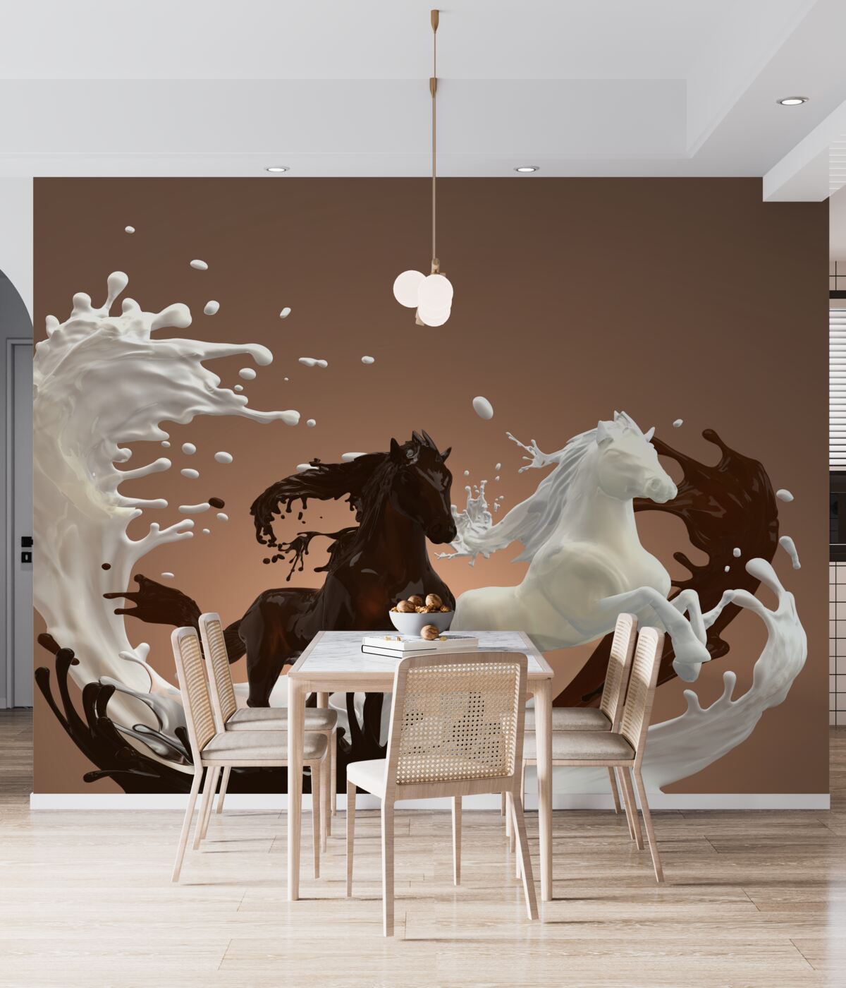 Fototapeta ekstrakcja biegających koni z wody