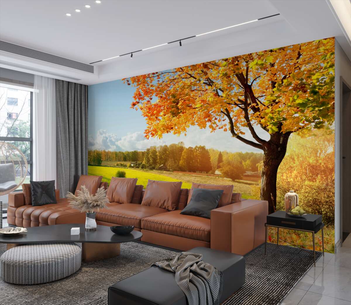 Fototapeta piękna złota jesień w jasny dzień