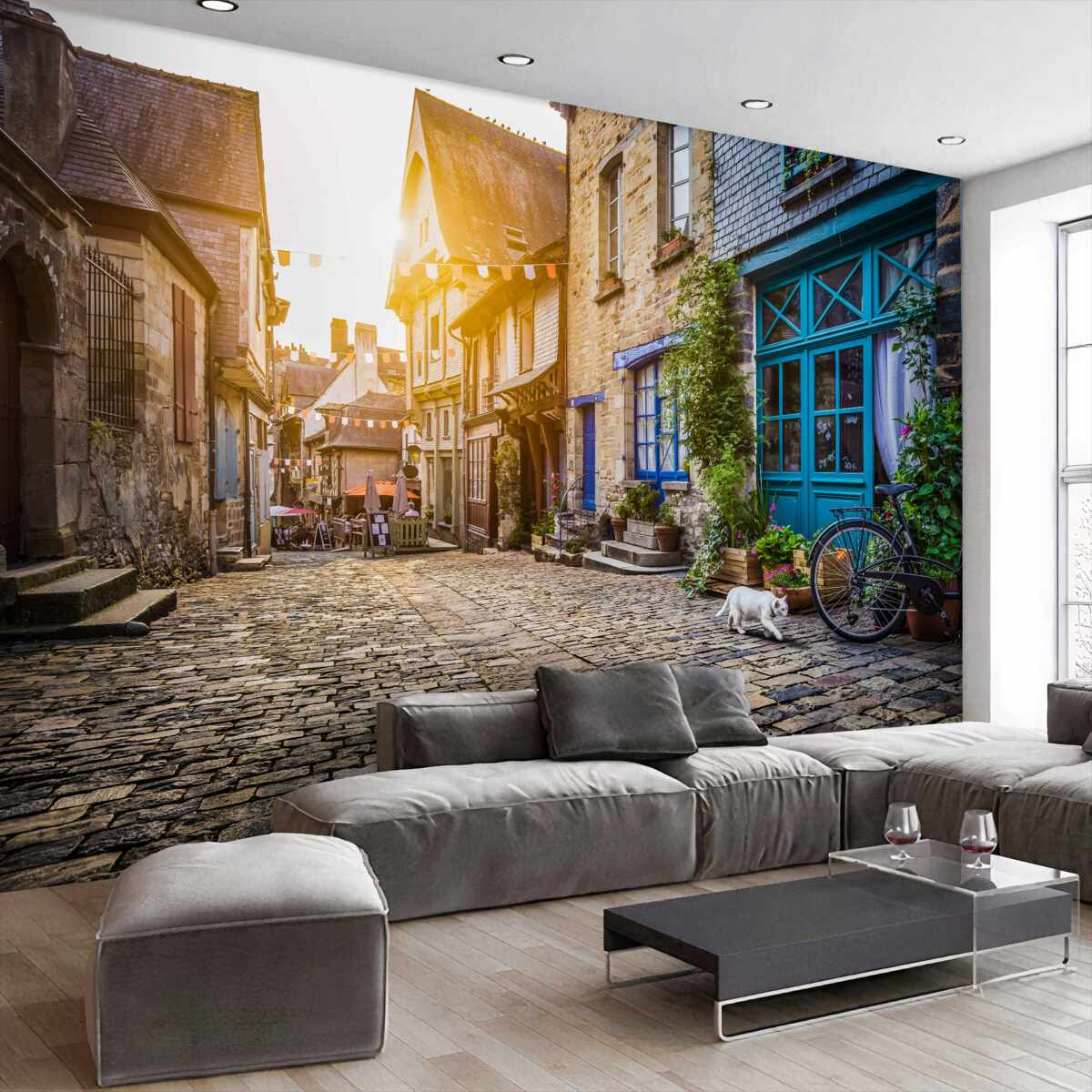 Fototapeta jasny wschód słońca na starym mieście