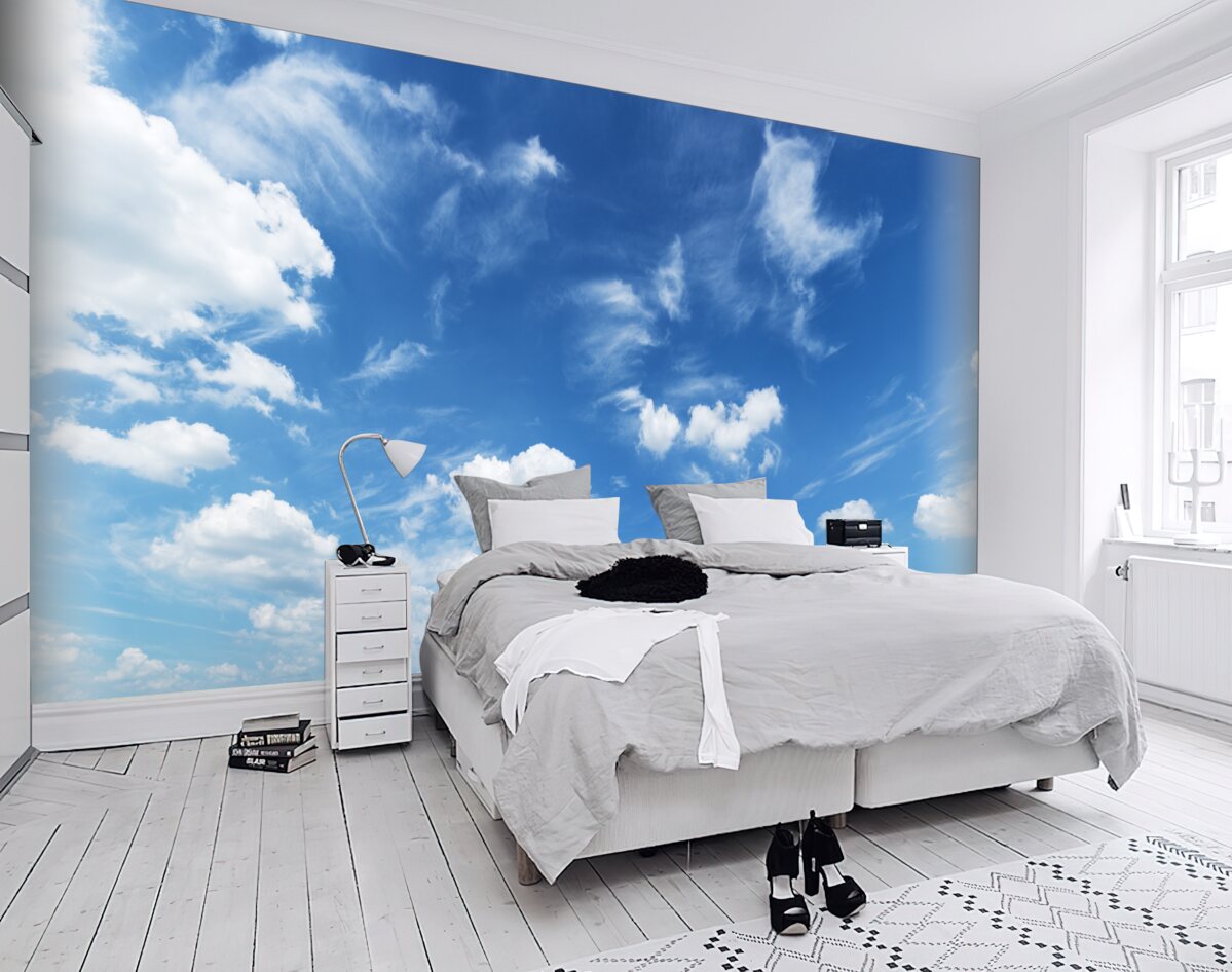 Fototapeta błękitne niebo z białymi chmurami