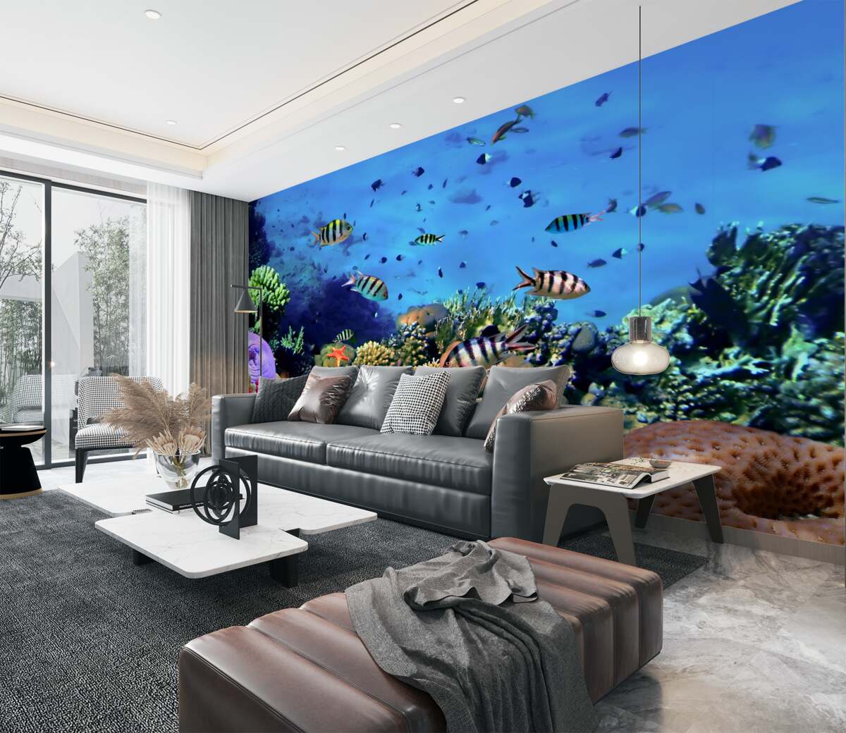 Fototapeta paski ryb w podwodnym świecie