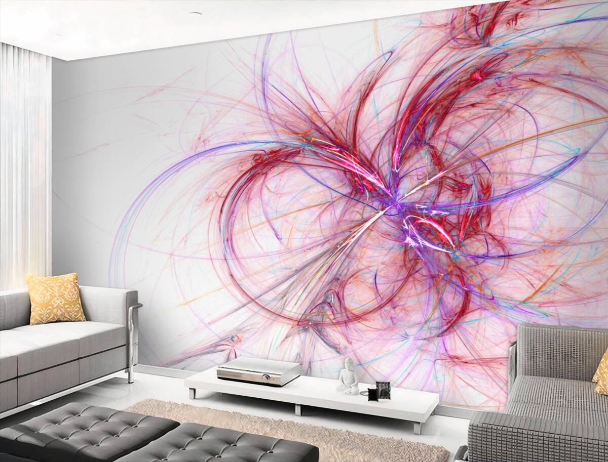 Fototapeta cienkie czerwone i niebieskie linie na białym tle