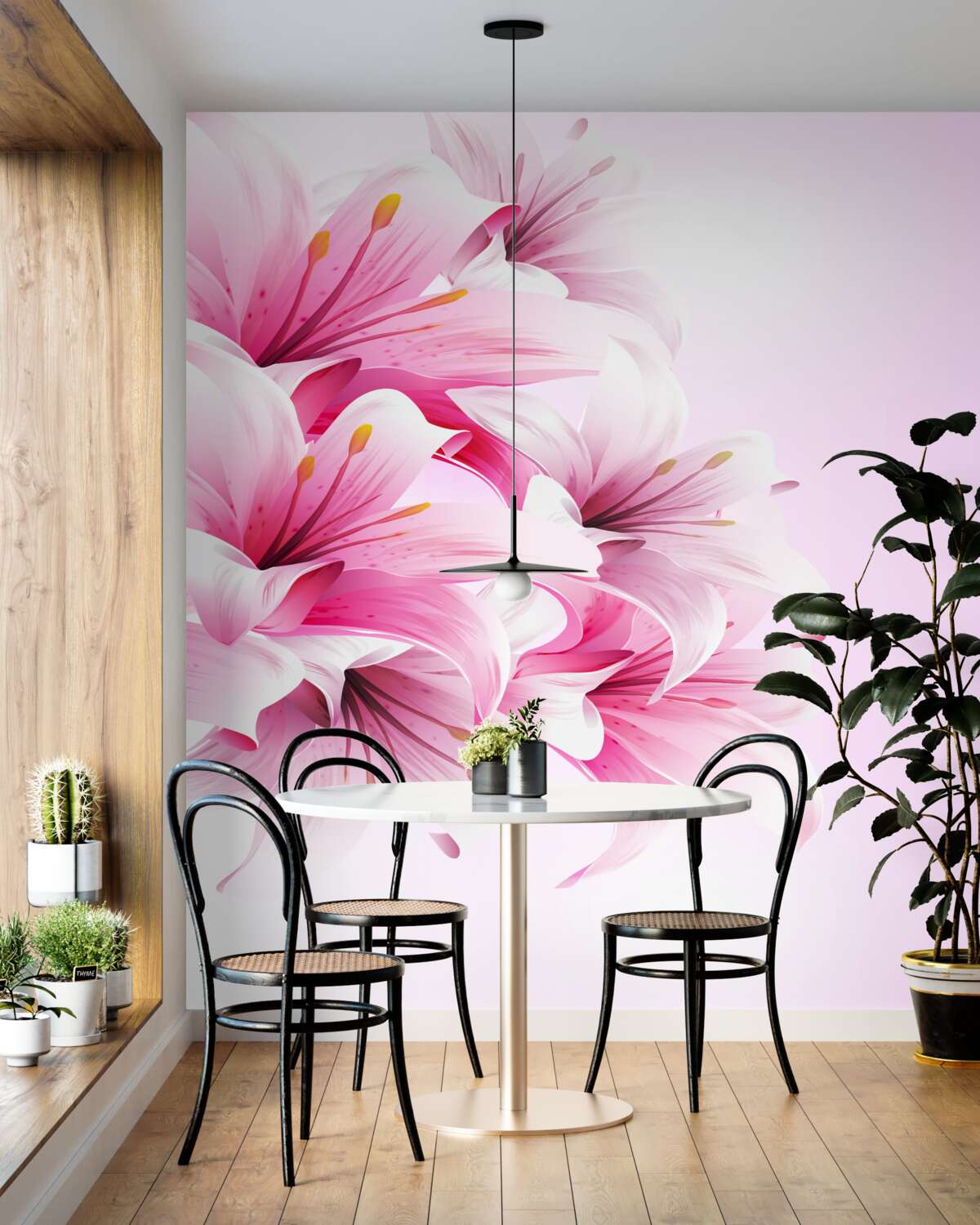 Fototapeta bukiet delikatnych różowych astromerii