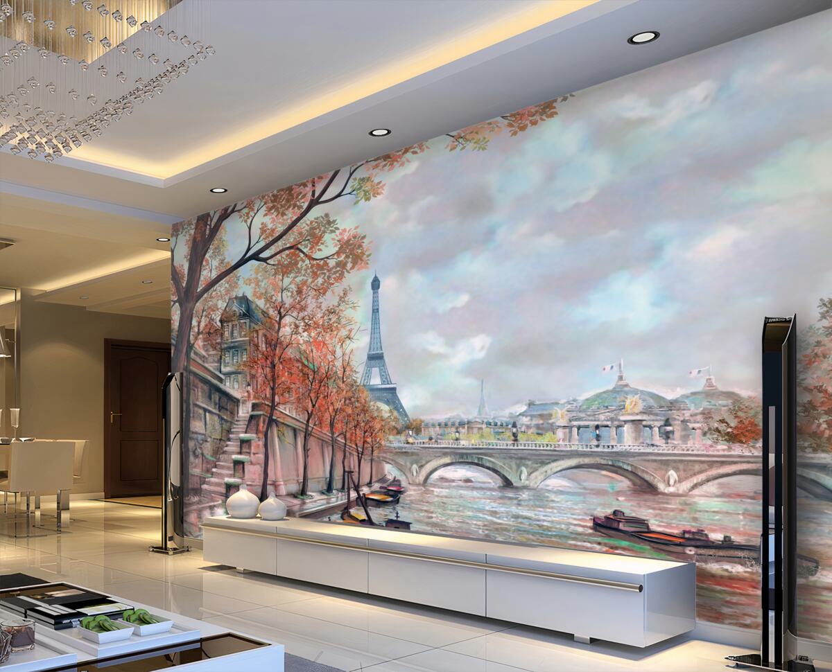 Fototapeta Paryski krajobraz i nasyp z kolorami