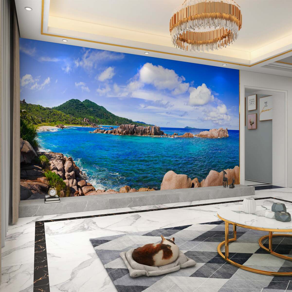 Fototapeta zielone wyspy i błękitny ocean