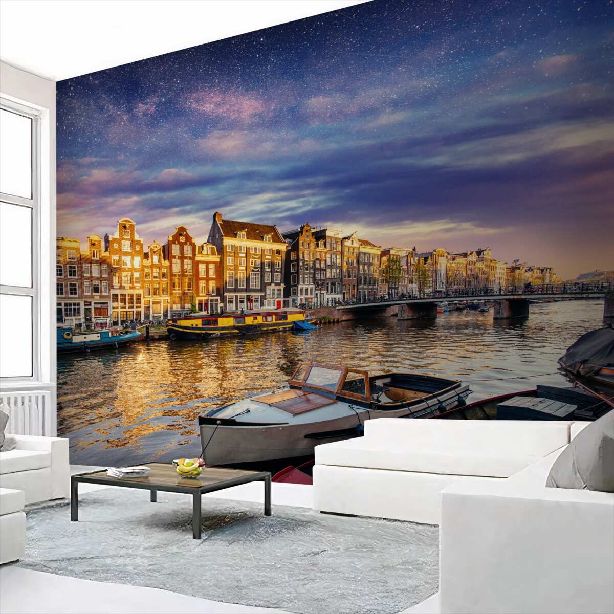 Fototapeta słońce budzi stare miasto nad wodą