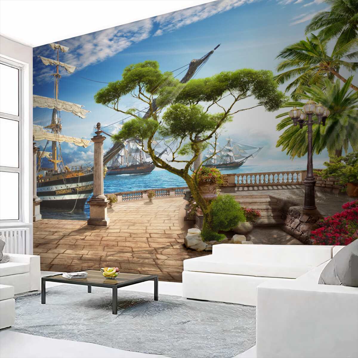 Fototapeta zejście do nasypu i wody