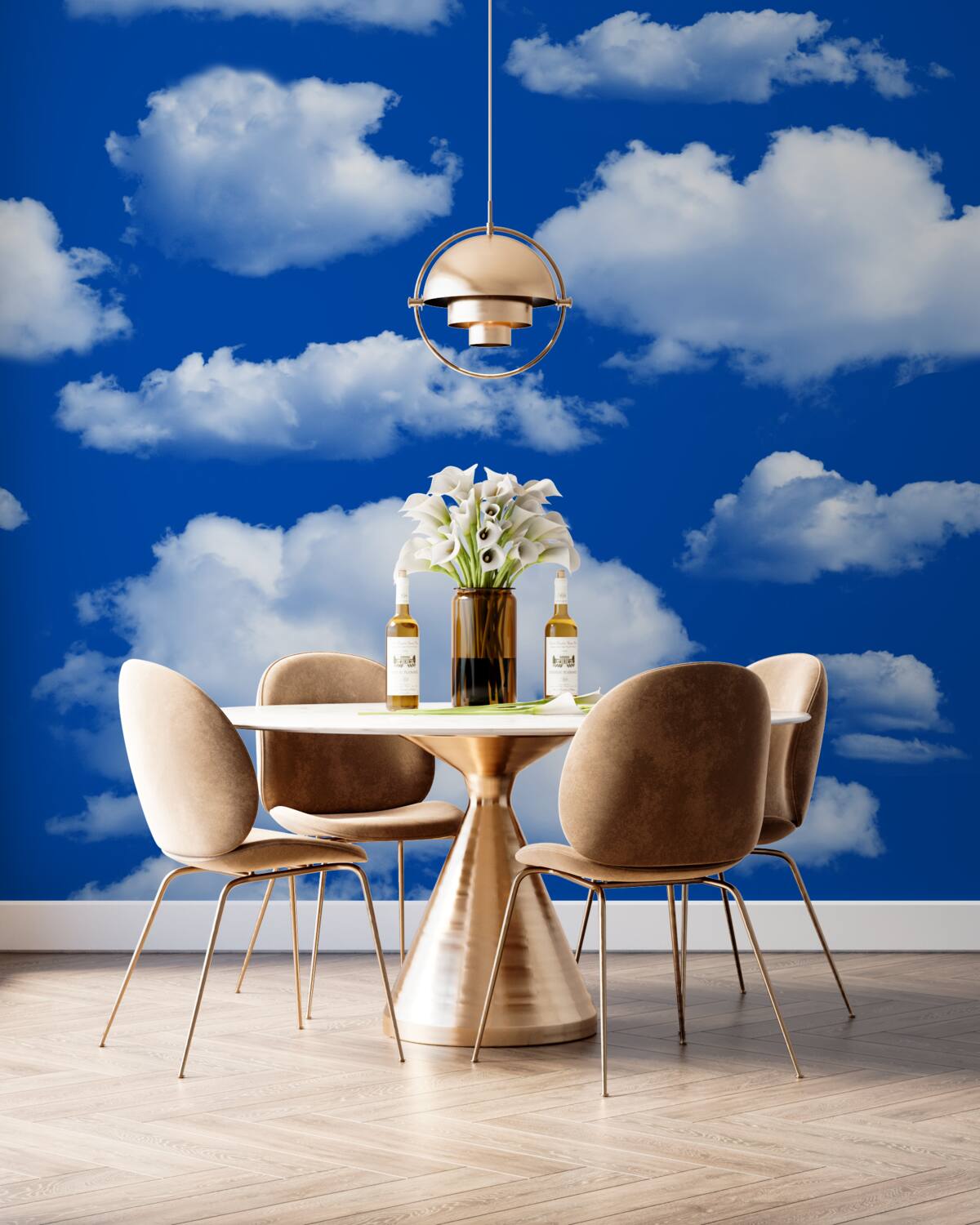 Fototapeta różnorodność białych chmur na niebie