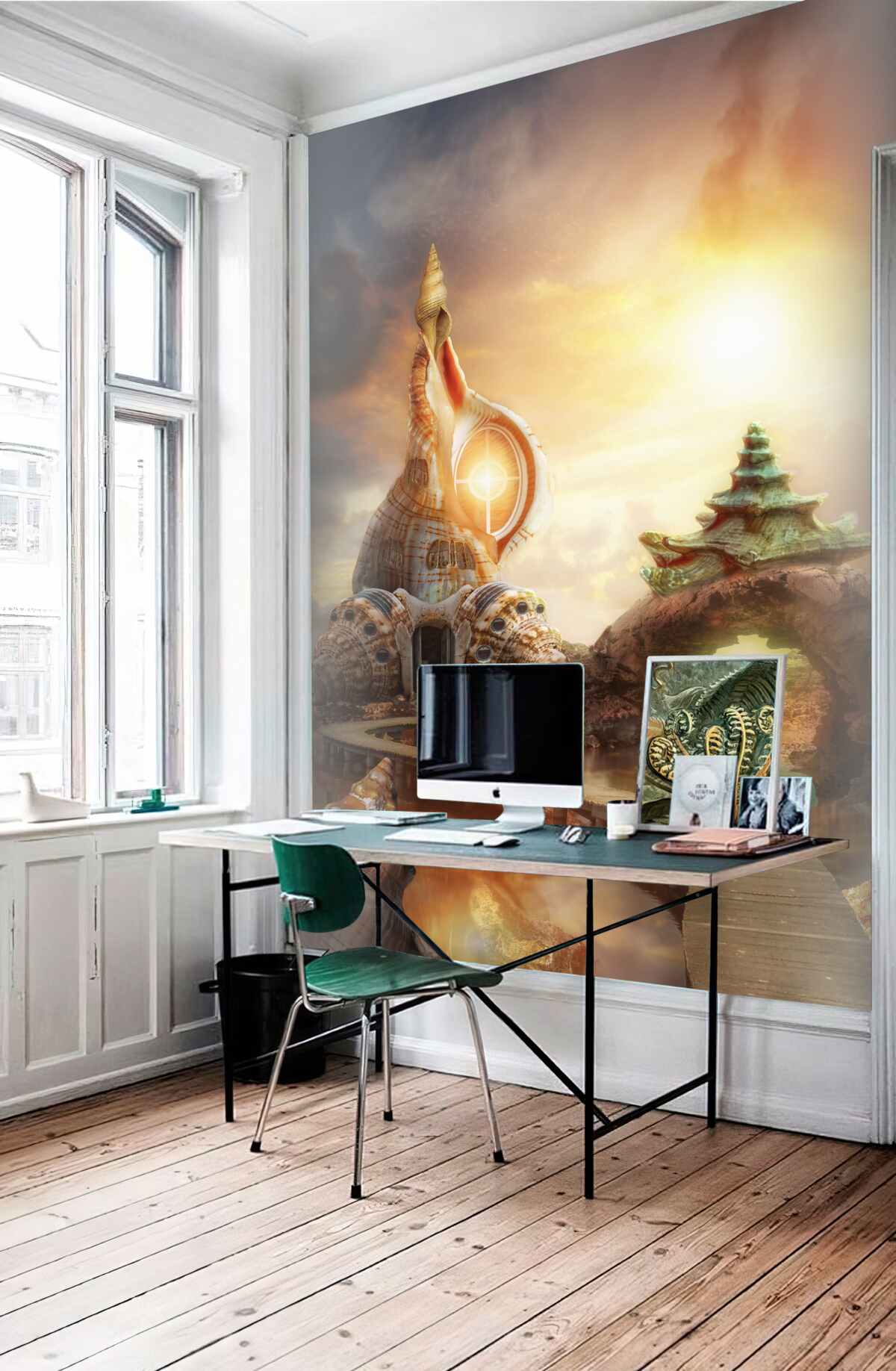 Fototapeta ścieżka w pobliżu wody i skał, motyw japoński