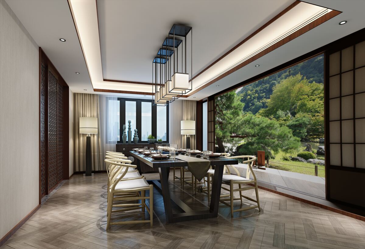 Fototapeta Ogród japoński z prywatnym tarasem