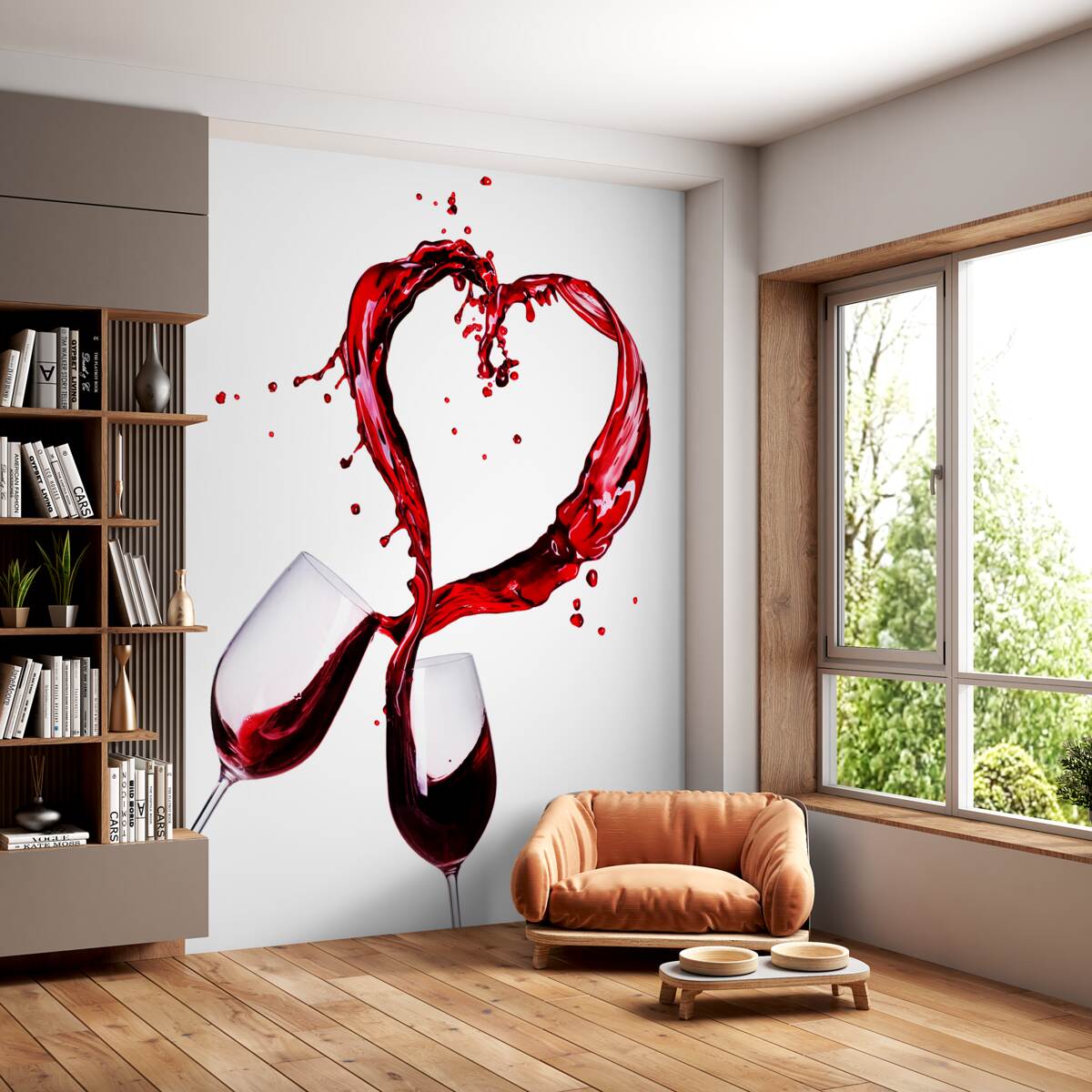 Fototapeta kieliszki do wina i symbol serca