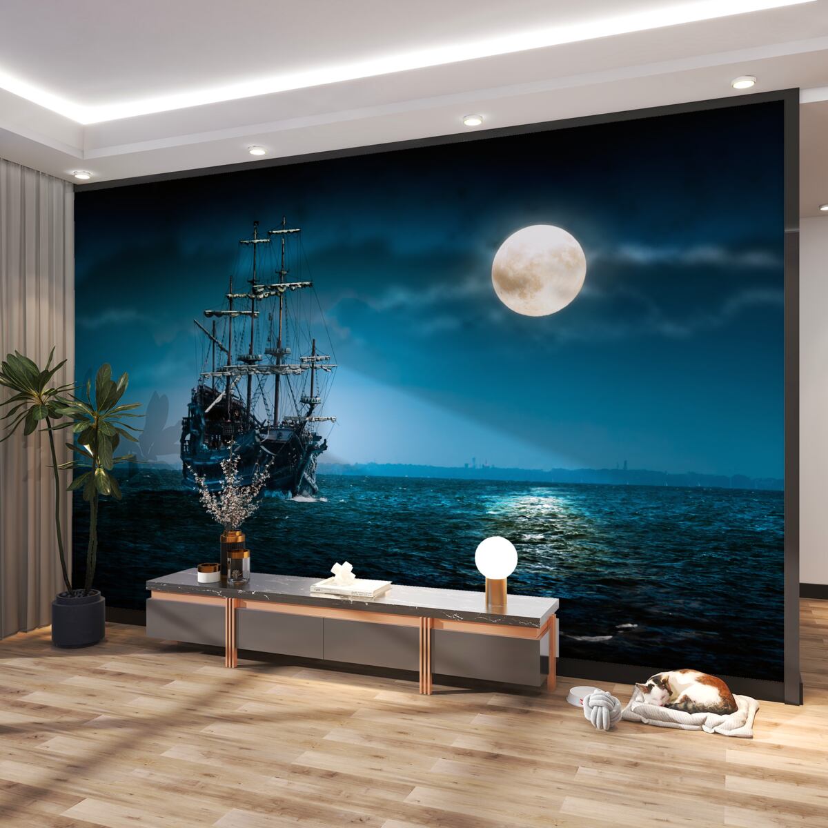 Fototapeta stary statek zakotwiczył