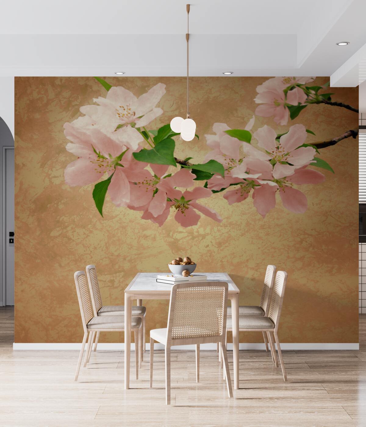 Fototapeta młode delikatne kwiaty sakury