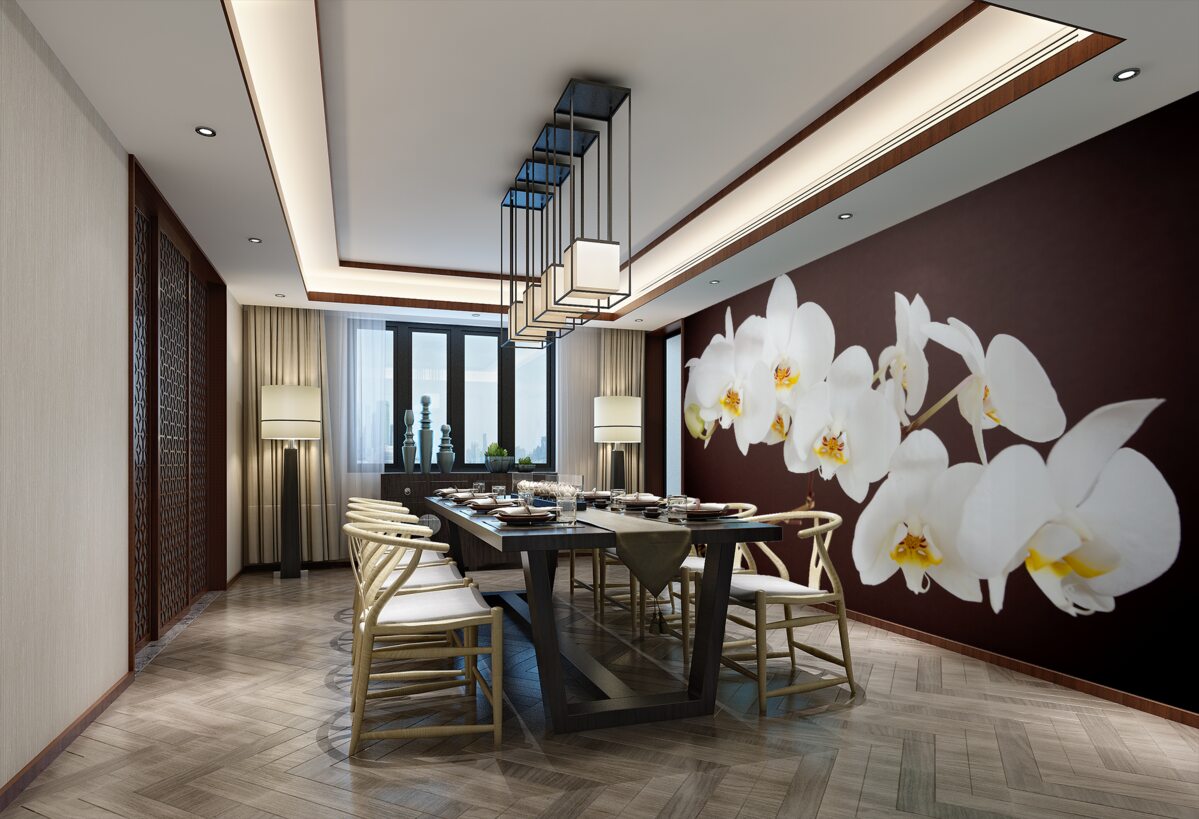 Fototapeta białe kwiaty młodego drzewa