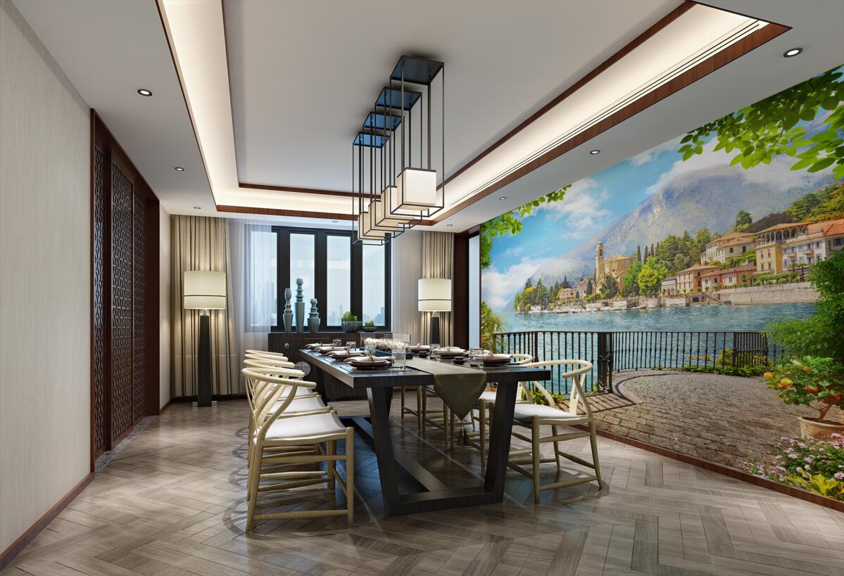 Fototapeta taras z widokiem na stare miasto i góry