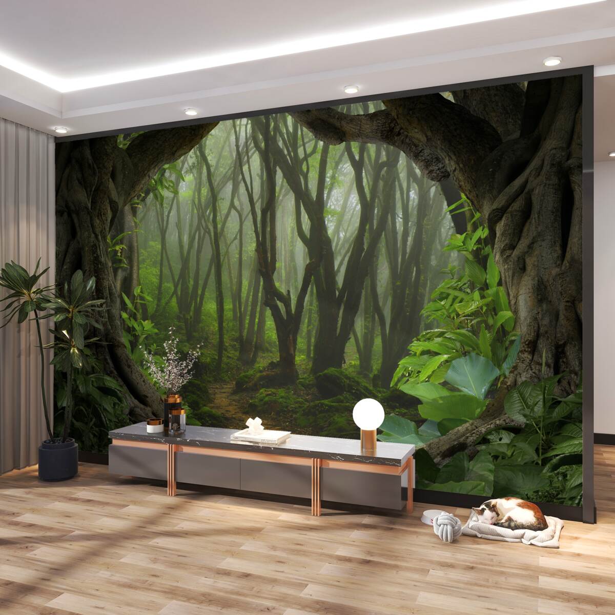 Fototapeta gęsty i zielony las