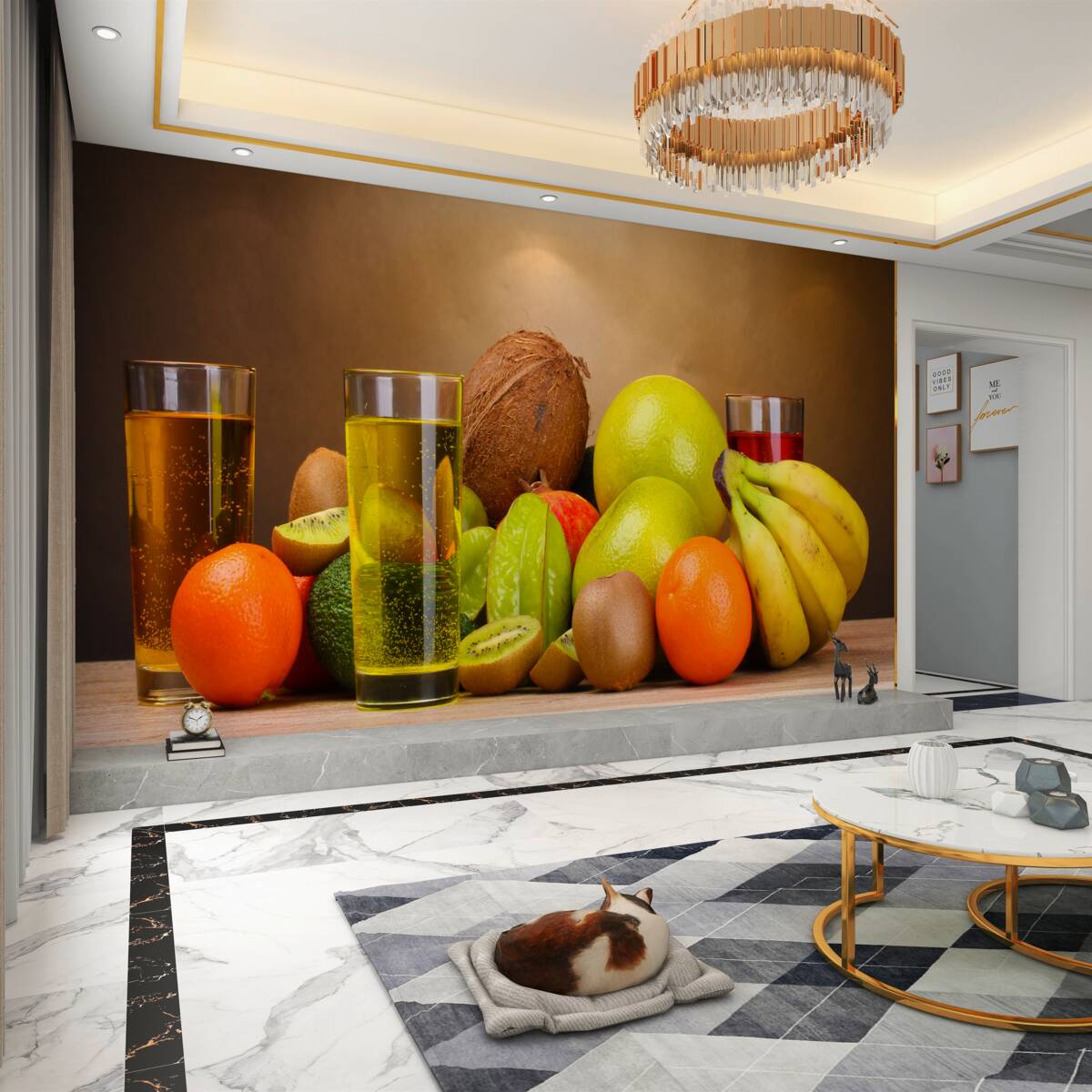 Fototapeta napoje bezalkoholowe ze świeżymi owocami tropikalnymi