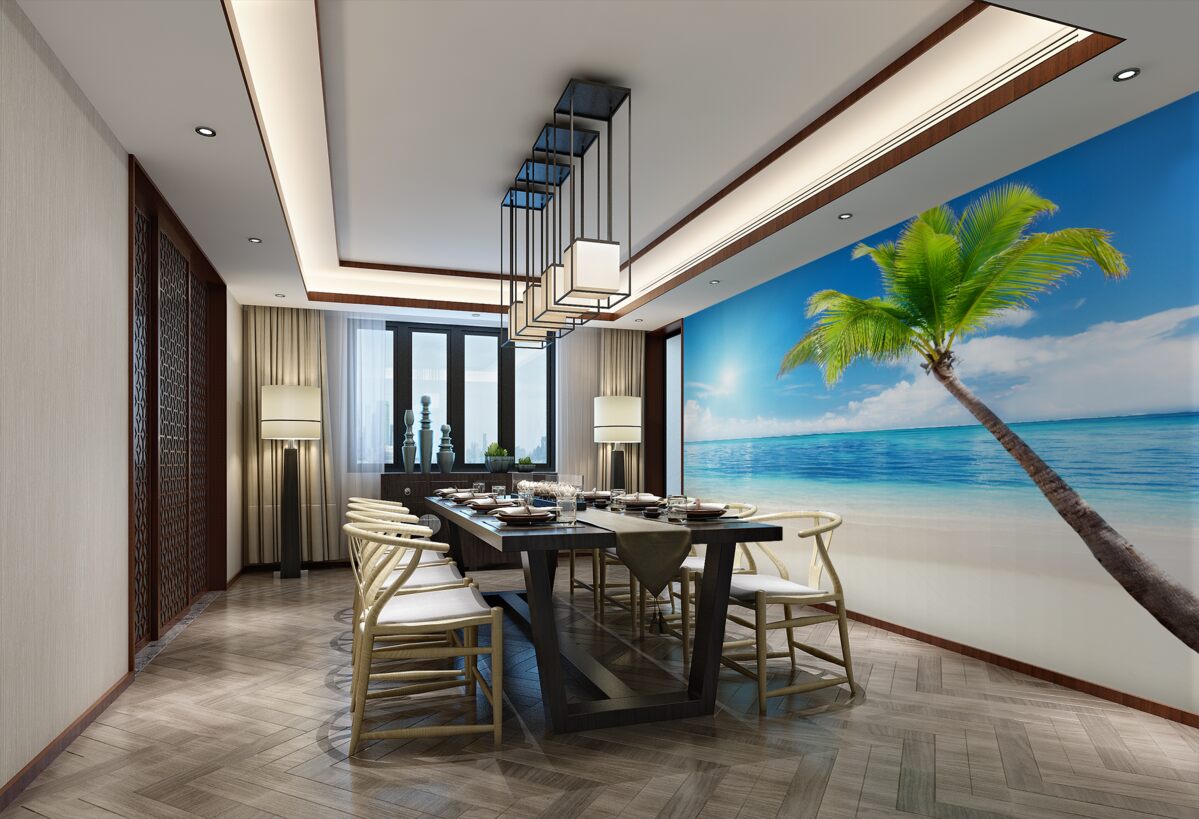 Fototapeta jasny słoneczny dzień na tropikalnym wybrzeżu