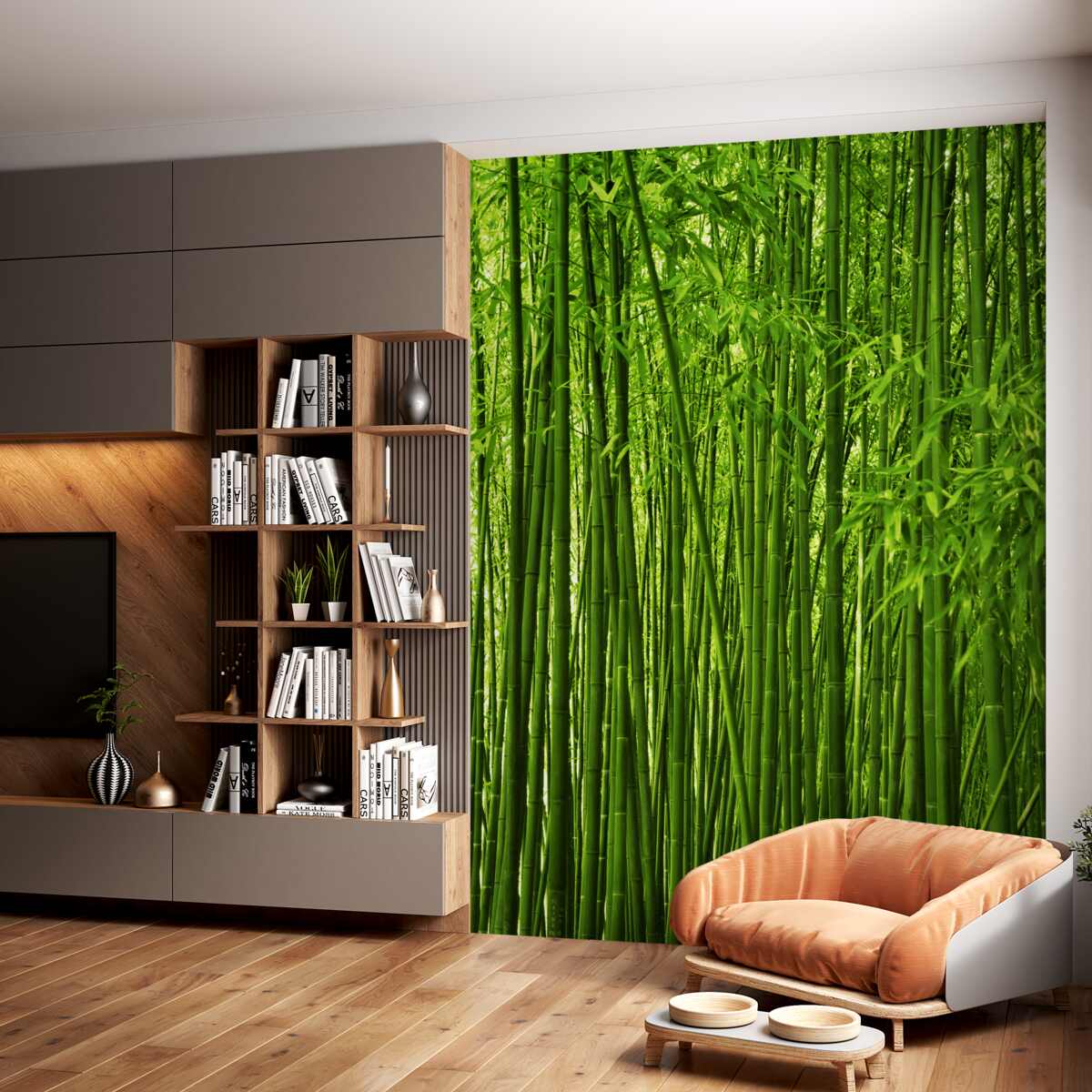 Fototapeta gęsty, smukły las bambusowy