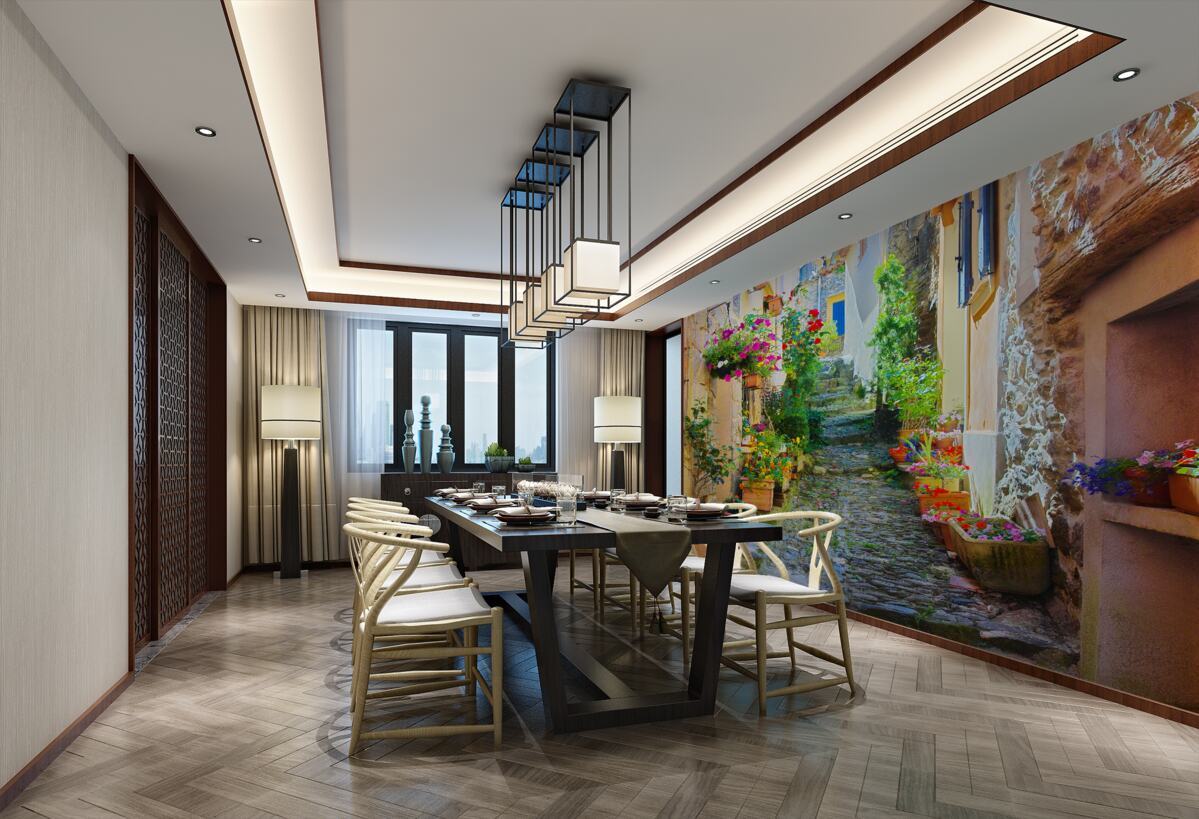 Fototapeta przytulna wąska uliczka starego miasta w kwiatach