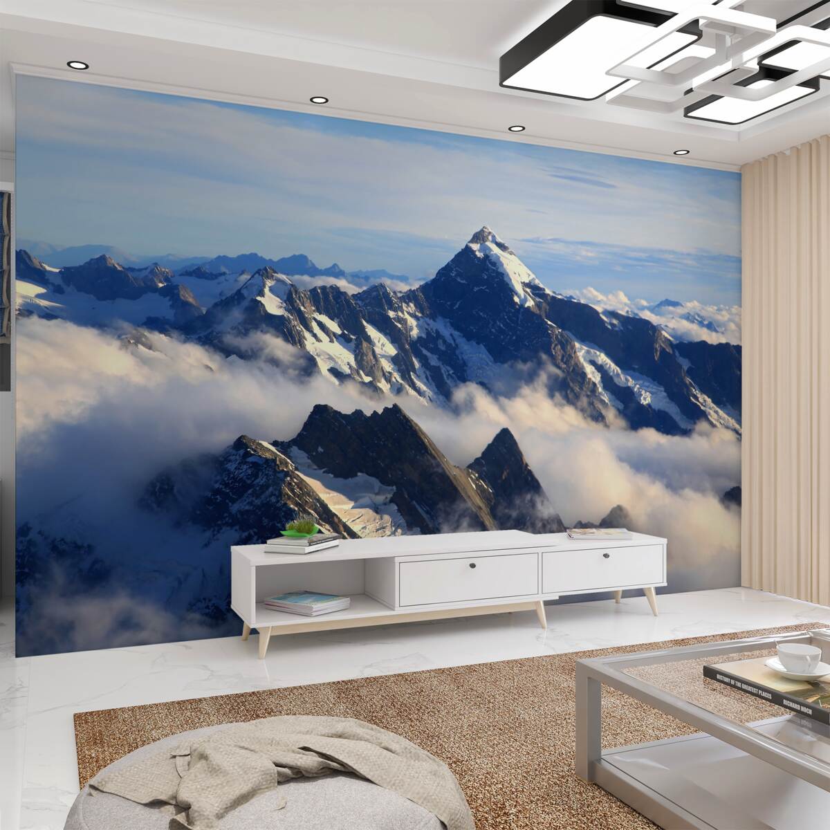 Fototapeta zimna mgła wkrada się w góry