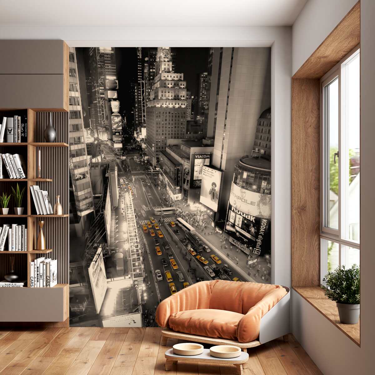 Fototapeta żółte taksówki w korku szarej metropolii